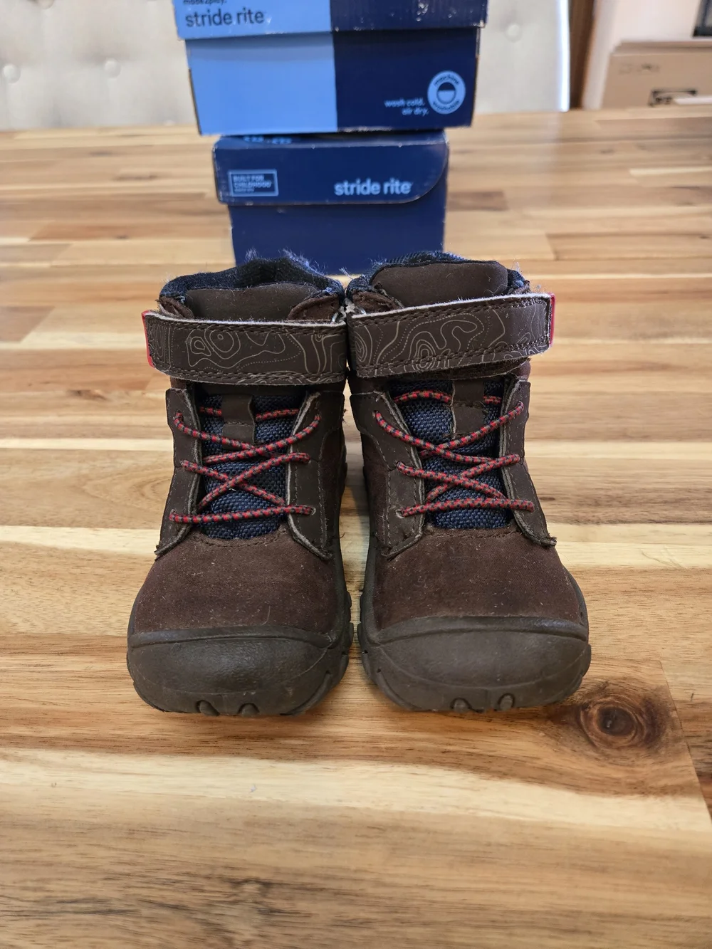 Toddler Waterproof Hiking, Winter Boots in Navy and Brown